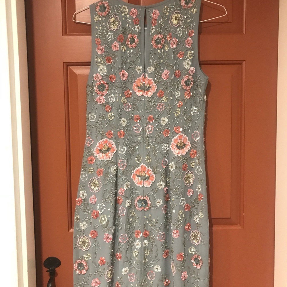 Beautiful beaded knee length BHLDN dress